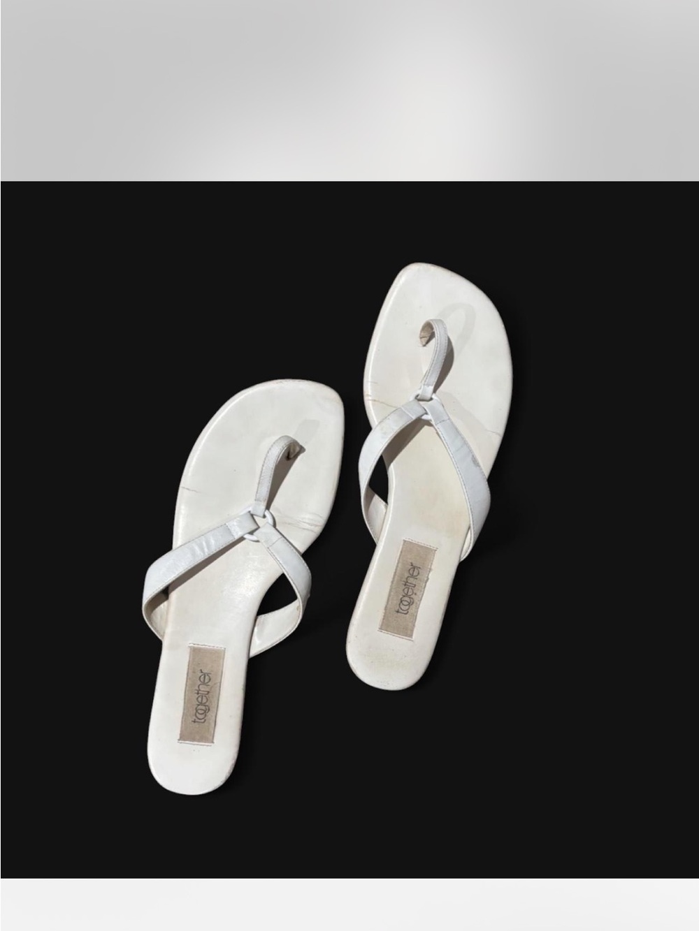 Together White Crisscross Toe-Loop Sandals